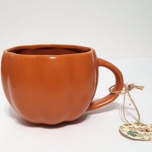 NEW Global Design Happy Harvest Pumpkin Shaped Mug 19 OZ Halloween Thanksgiving